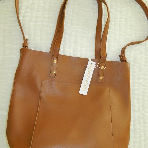 Henny + Lev Danielle VEGAN LEATHER 2-IN-1 Everyday Tote Bag w/Dust Cover NWT - Picture 2 of 16